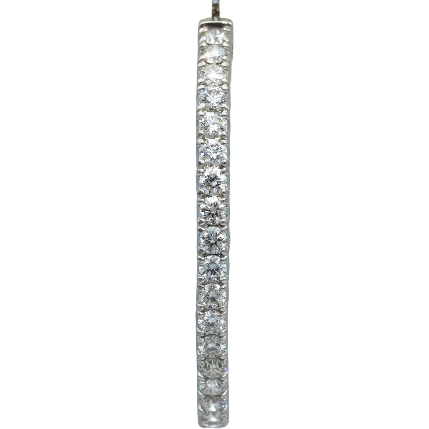 18k White Gold VS Round Diamond Inside Out Oval Hoop Earrings 5.72CT