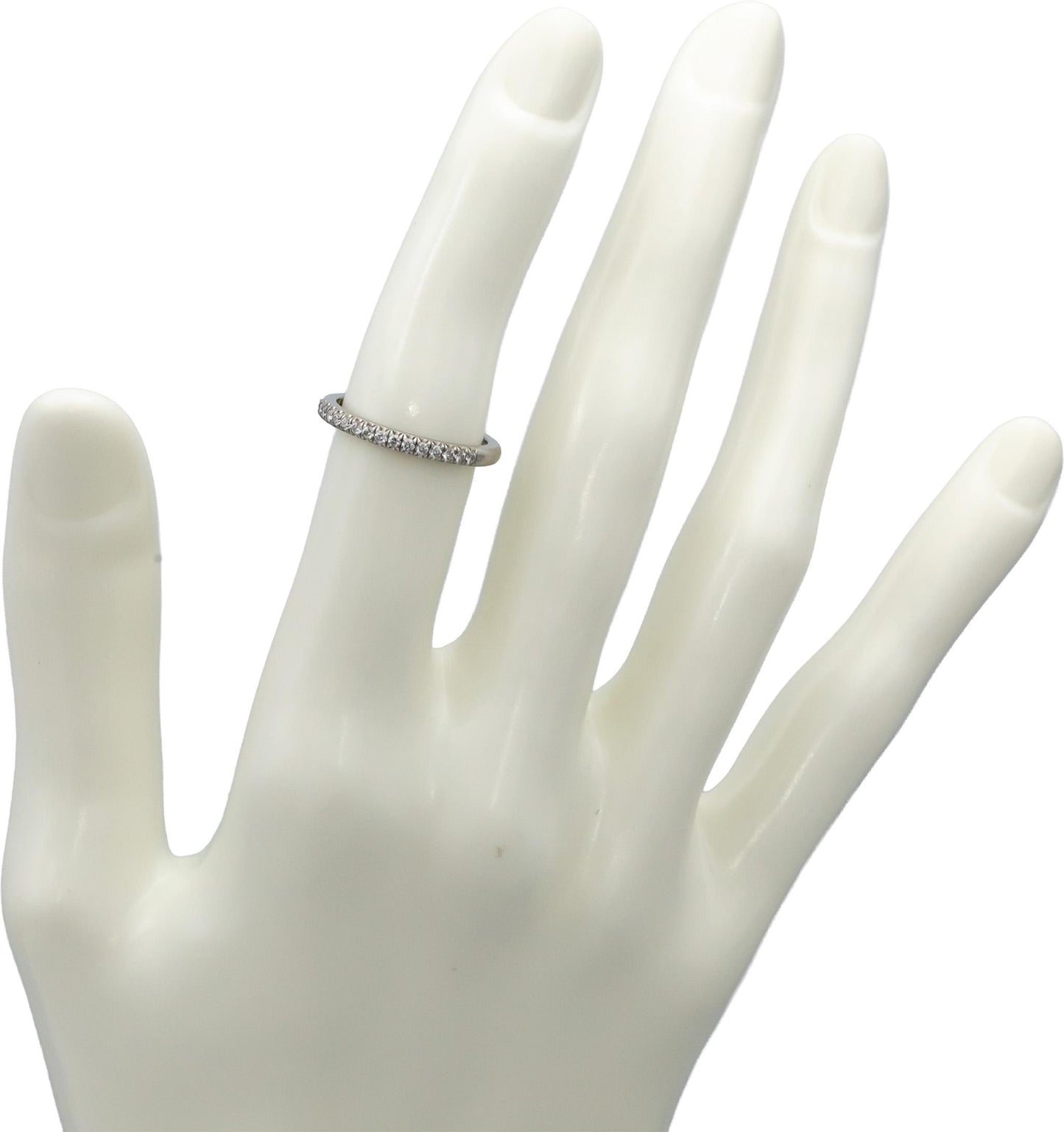 TIFFANY & CO. Platinum VS Diamond Soleste Band Ring 0.17CT Size 5.5 3400 Retail