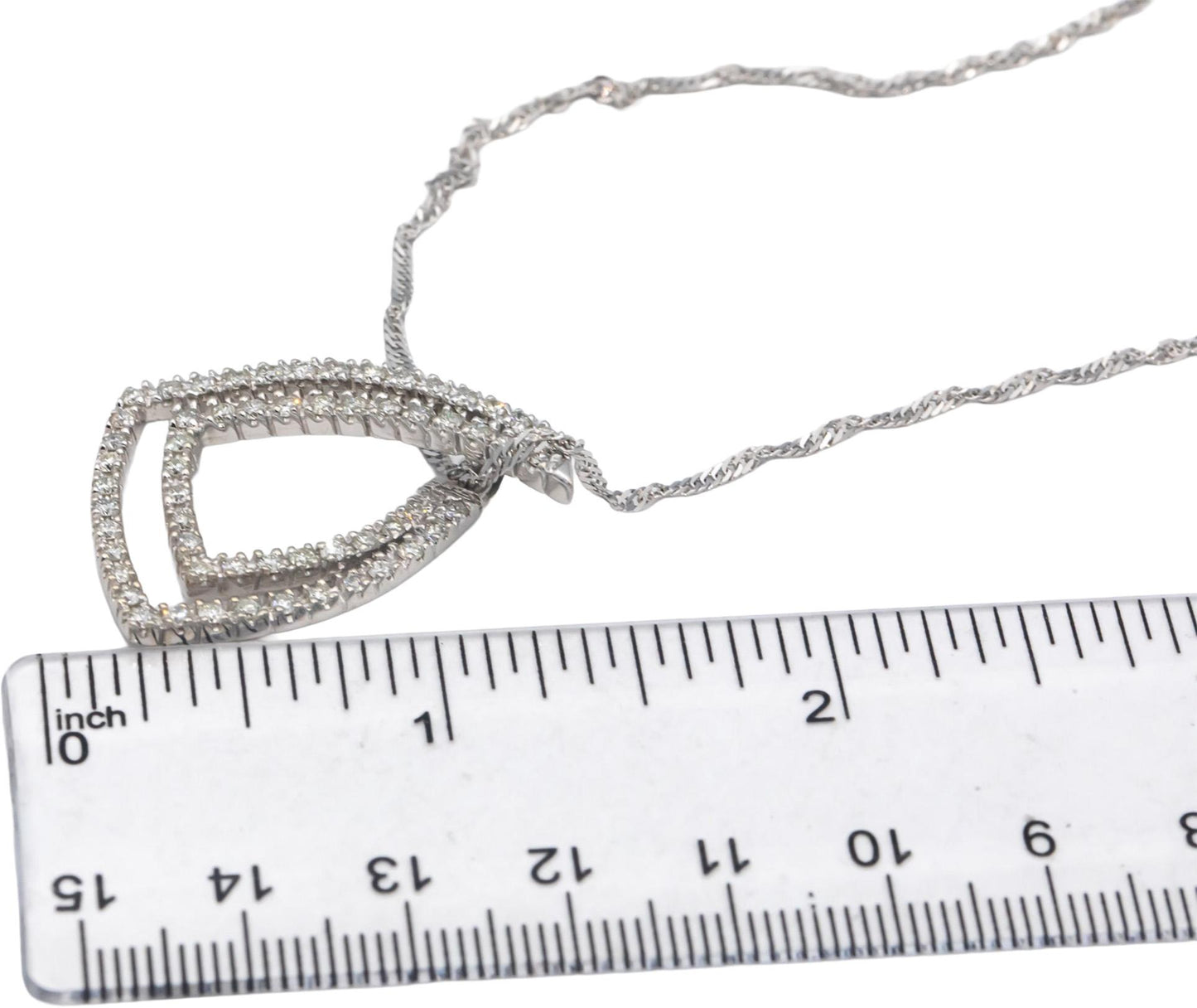 14k White Gold Jewelry Round Cut Diamond Abstract Pendant Necklace 1.20CT