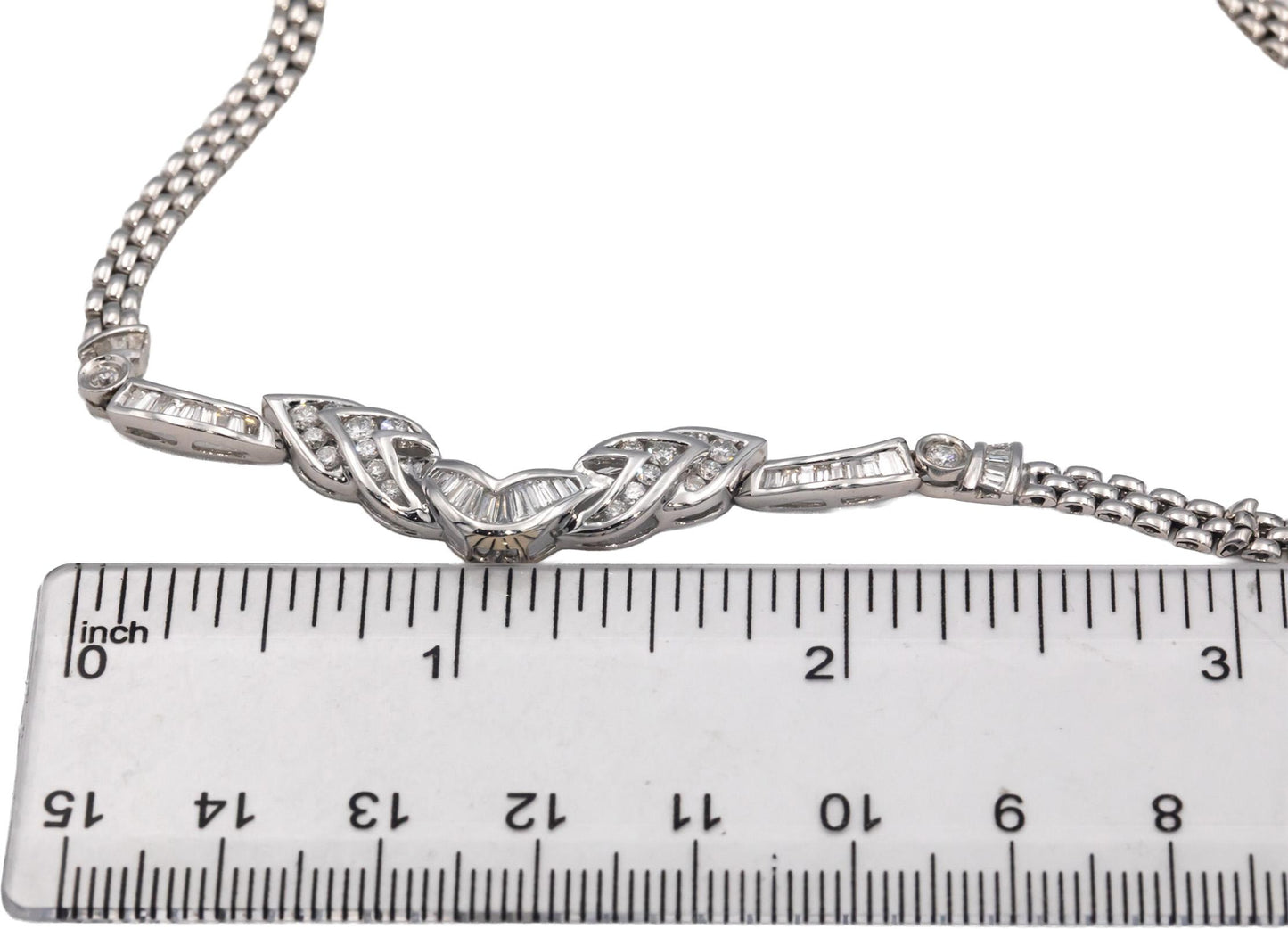 18k White Gold Jewelry VS Diamond Fixed Pendant Formal Necklace 1.50CT