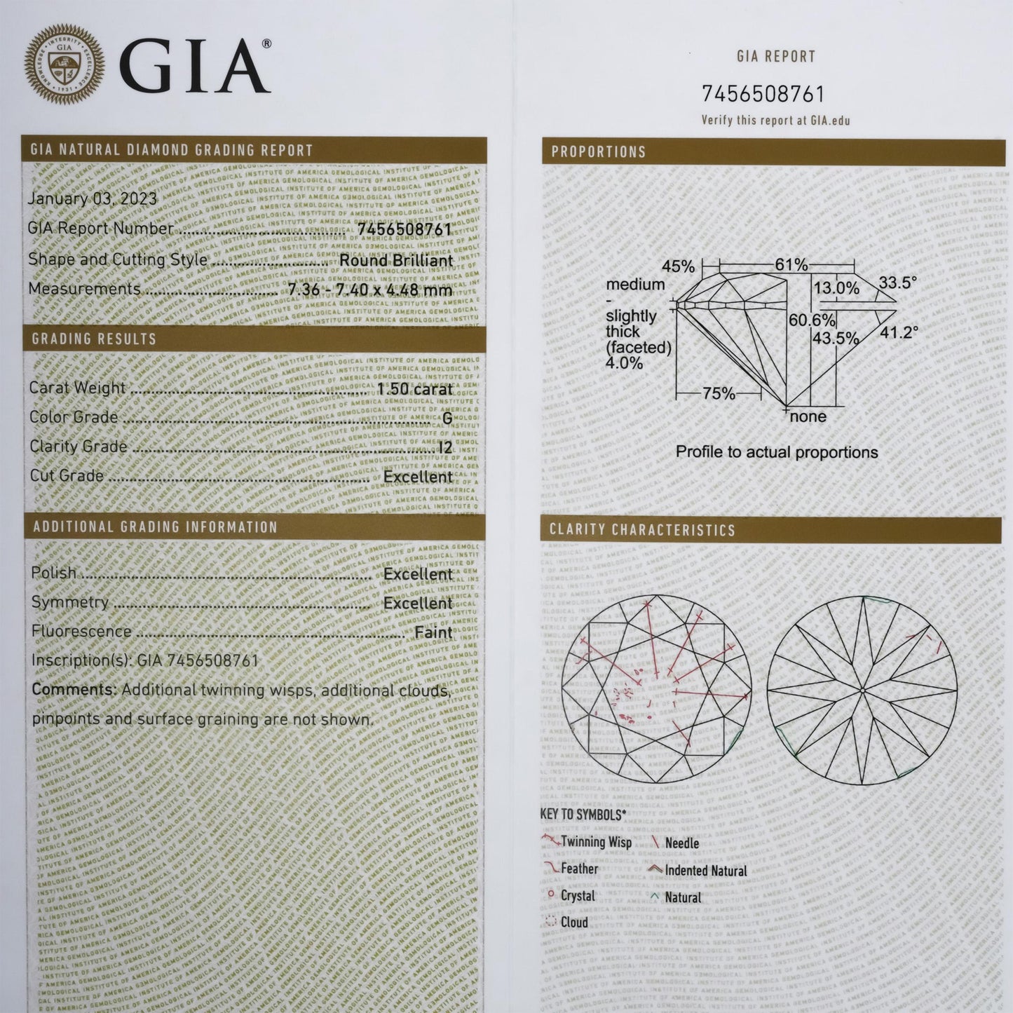 GIA Certified I2/G Round Cut Natural Diamond Loose Stone 1.50CT