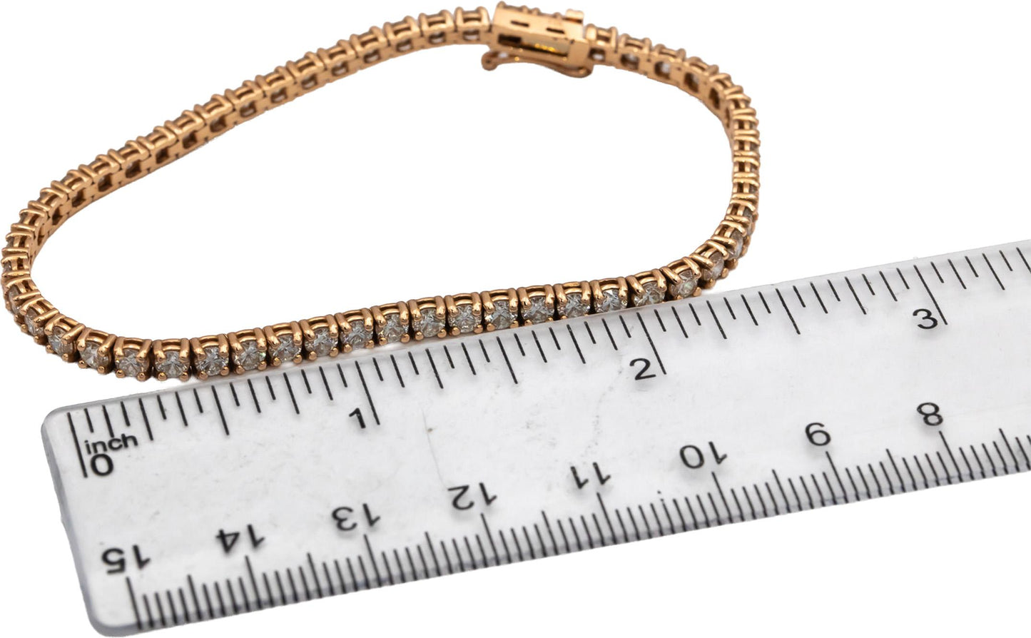 14k Rose Gold VS Round Diamond Tennis Bracelet 5.05CT