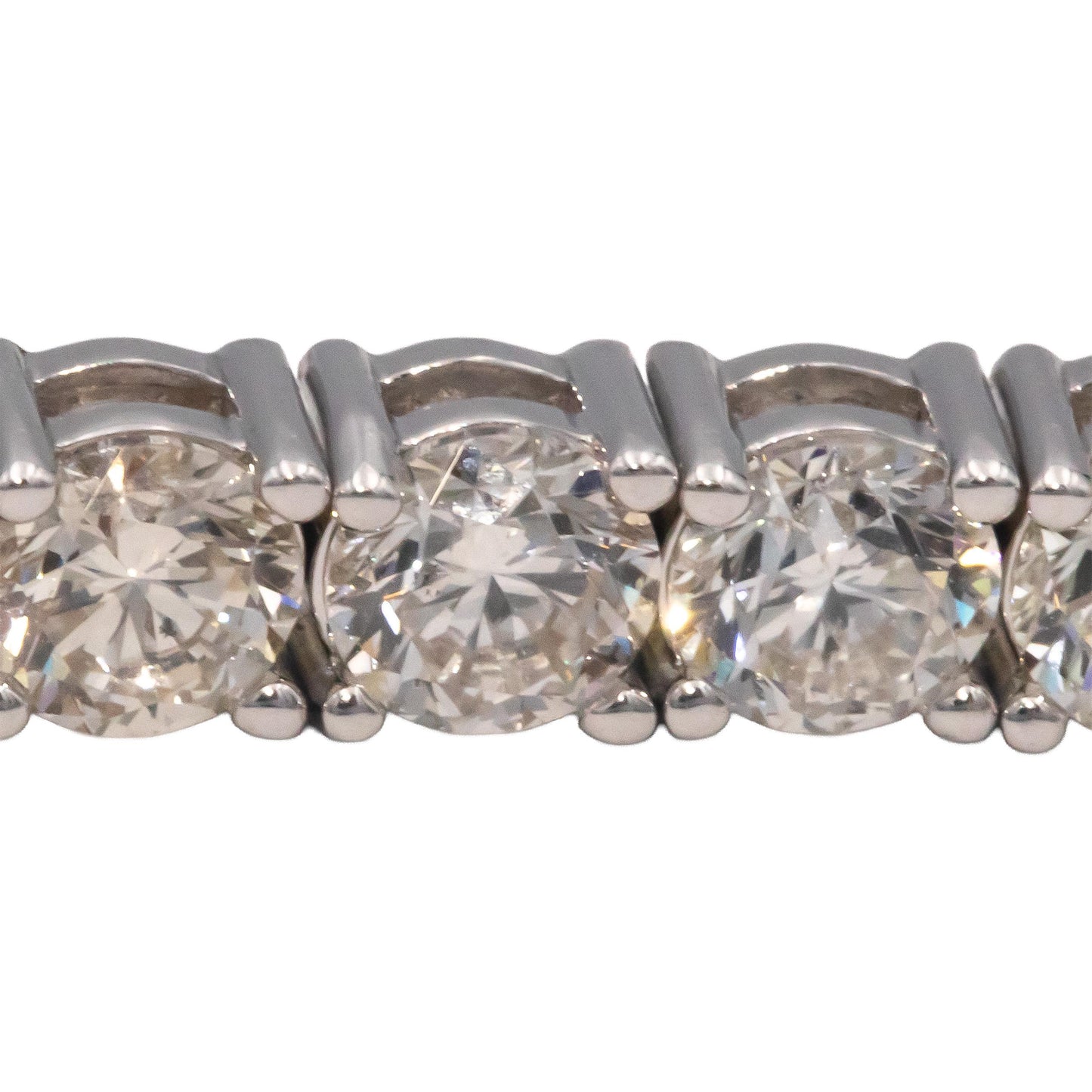 14k White Gold Round Cut Diamond Tennis Bracelet 14.01CT