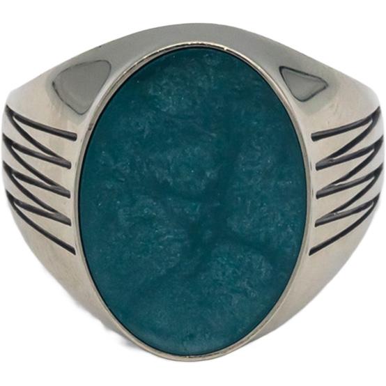 10k White Gold 17.7 x 12.5mm Malachite Men's Signet Ring Size 11