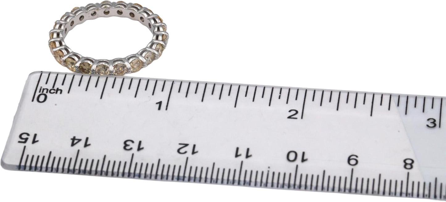18k White Gold 1.70CT Round Cut Multi-Color Diamond Eternity Band Ring Size 7.25