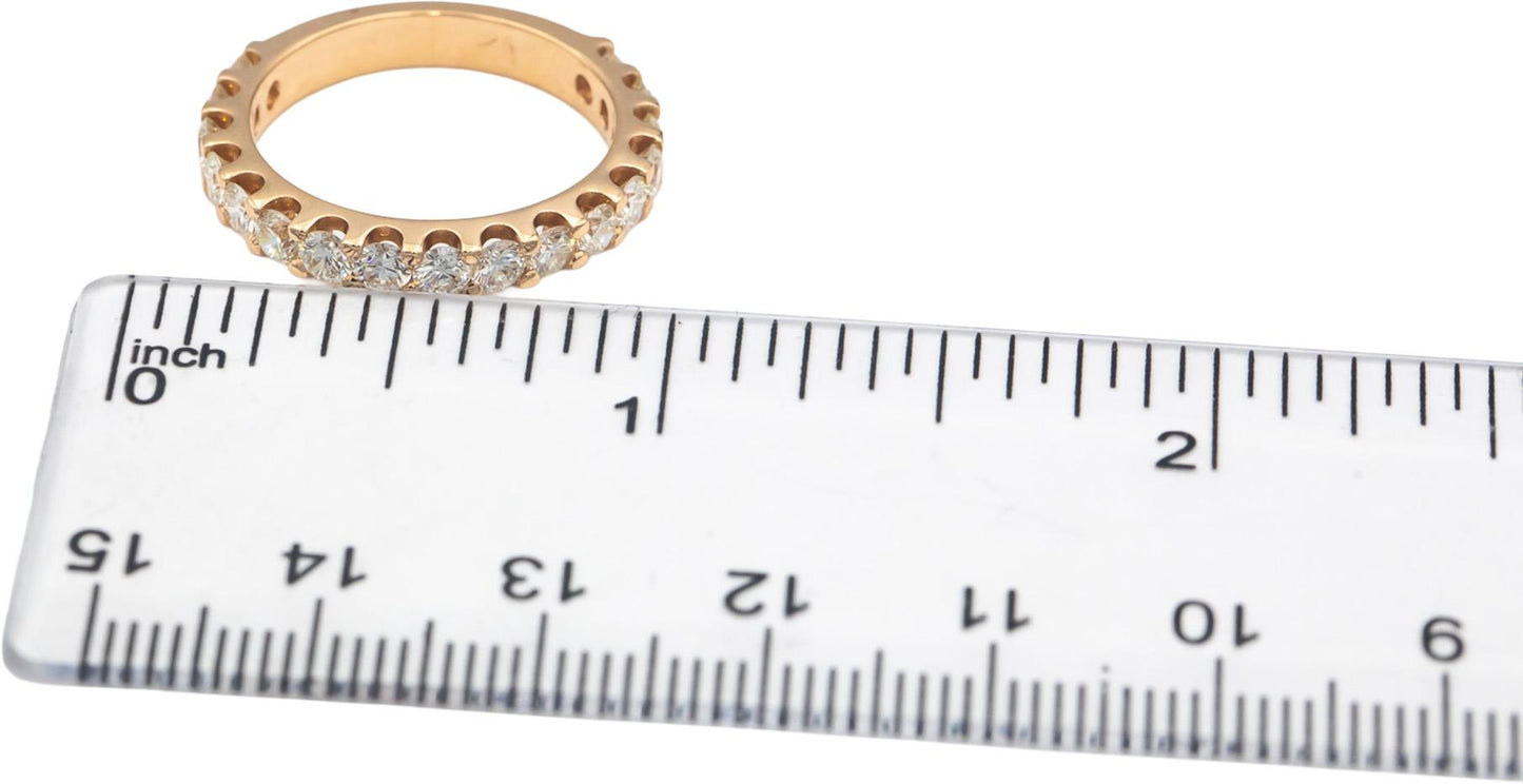 18k Rose Gold VS Round Diamond Wedding Anniversary Band Ring 1.46CT Size 7