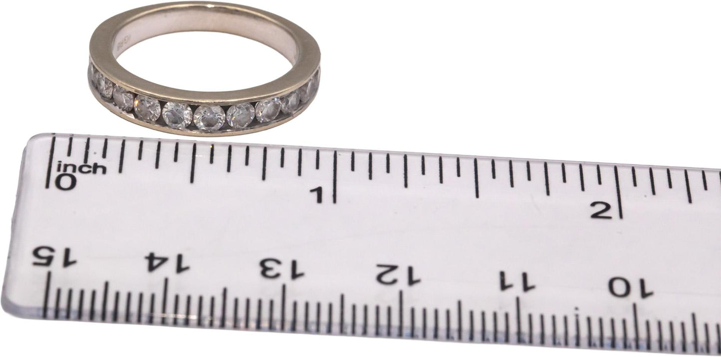 14k White Gold Round Channel Set Diamond Band Ring 0.75CT Size 7