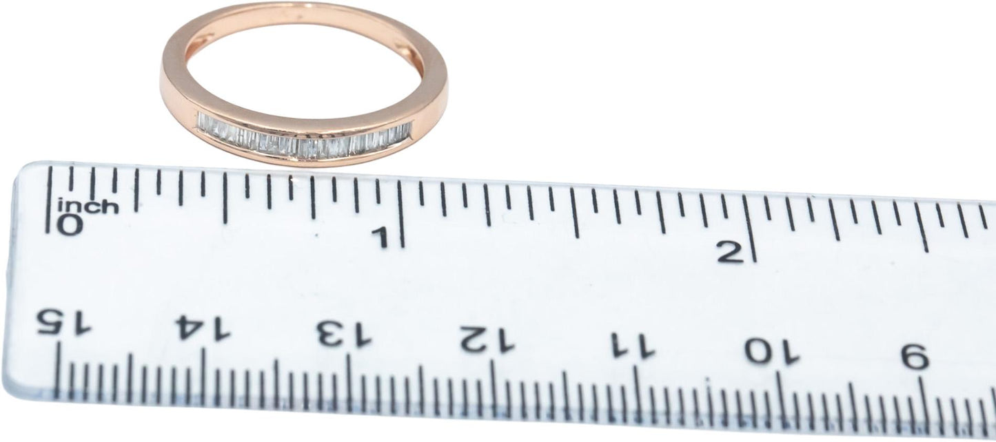 14k Rose Gold VS Baguette Diamond Channel Set Anniversary Ring .25 CT Size 8