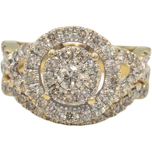 Round Diamond 10k Yellow Gold Cluster Cocktail Ring 1.50CT Size 8.75