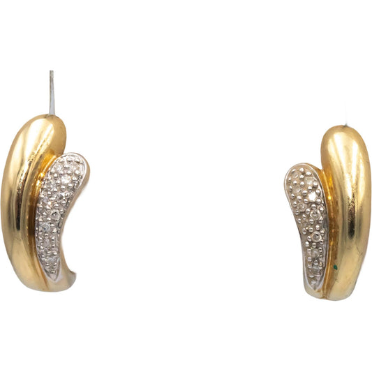 14k Yellow Gold Jewelry VS Round Diamond Huggie Earrings 0.15CT