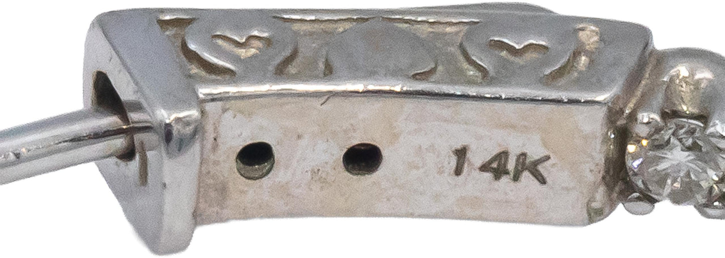 14k White Gold Round Diamond Inside Out Circle Jumbo Hoop Earrings 3.85CT