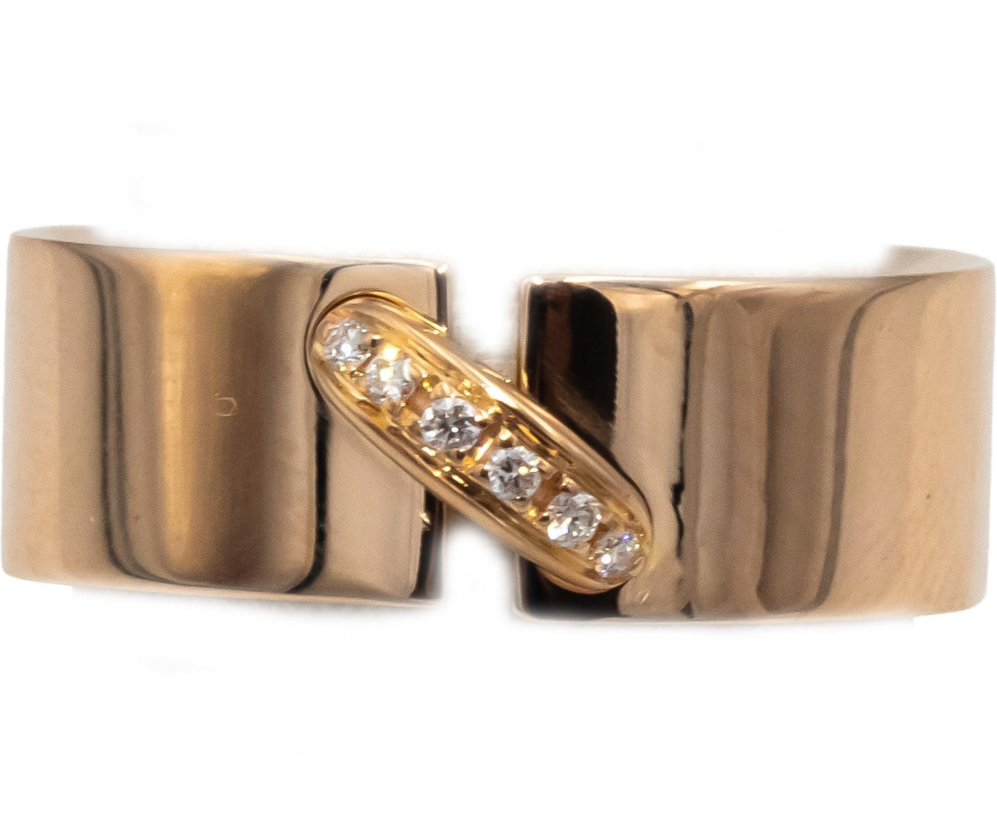 CHAUMET 18k Rose Gold VS Diamond Liens Evidence Wedding Band Ring .04CT Size 52