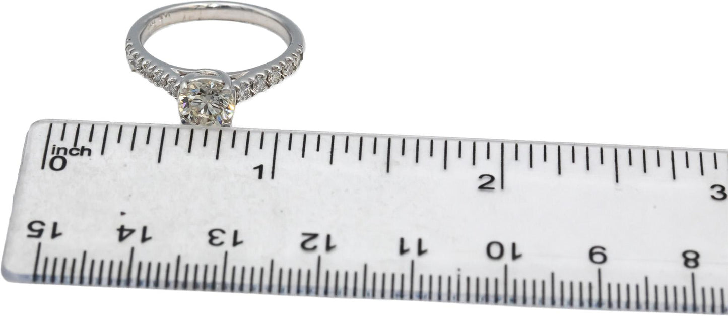 14k White Gold VS Round Diamond Engagement Ring 1.37CT w/ 1.07CT Center Sz 7