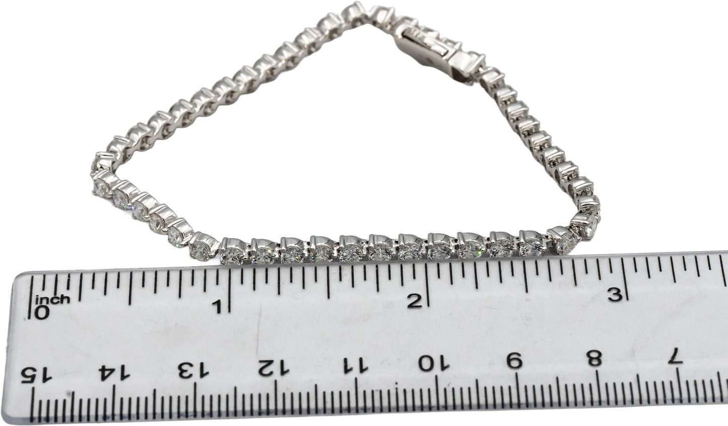 14k White Gold 5.0CT Round Cut Lab Grown Diamond Tennis Bracelet
