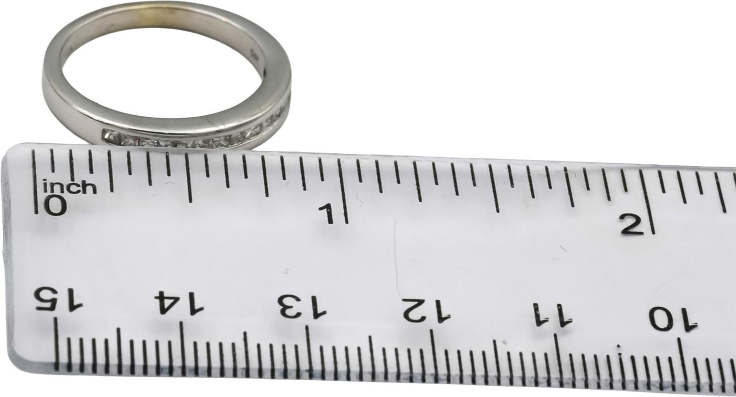 14k White Gold Jewelry Princess Cut Band Ring 0.45CT Size 7
