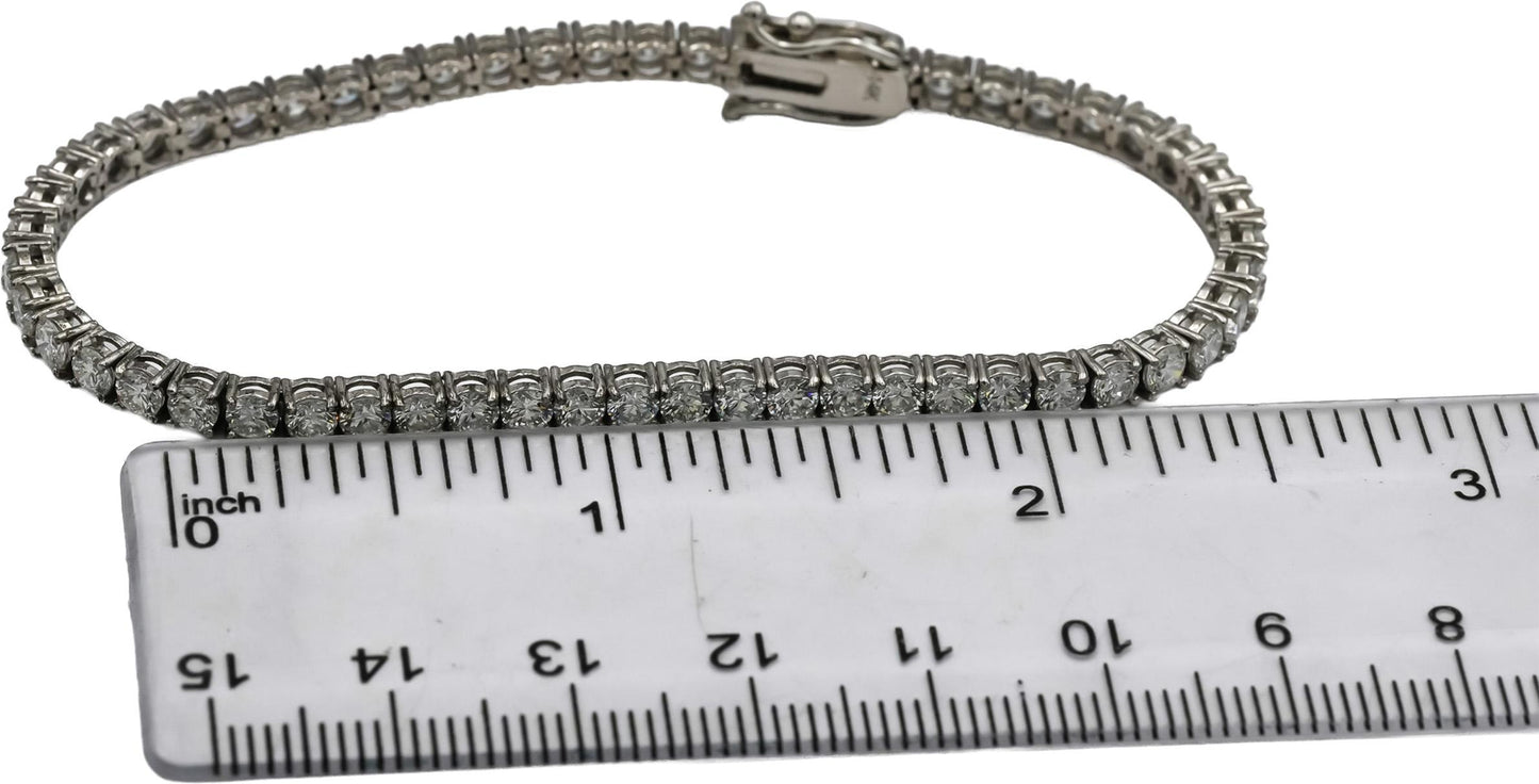 14k White Gold VS Round Lab-Grown Diamond Tennis Bracelet 5.83CT