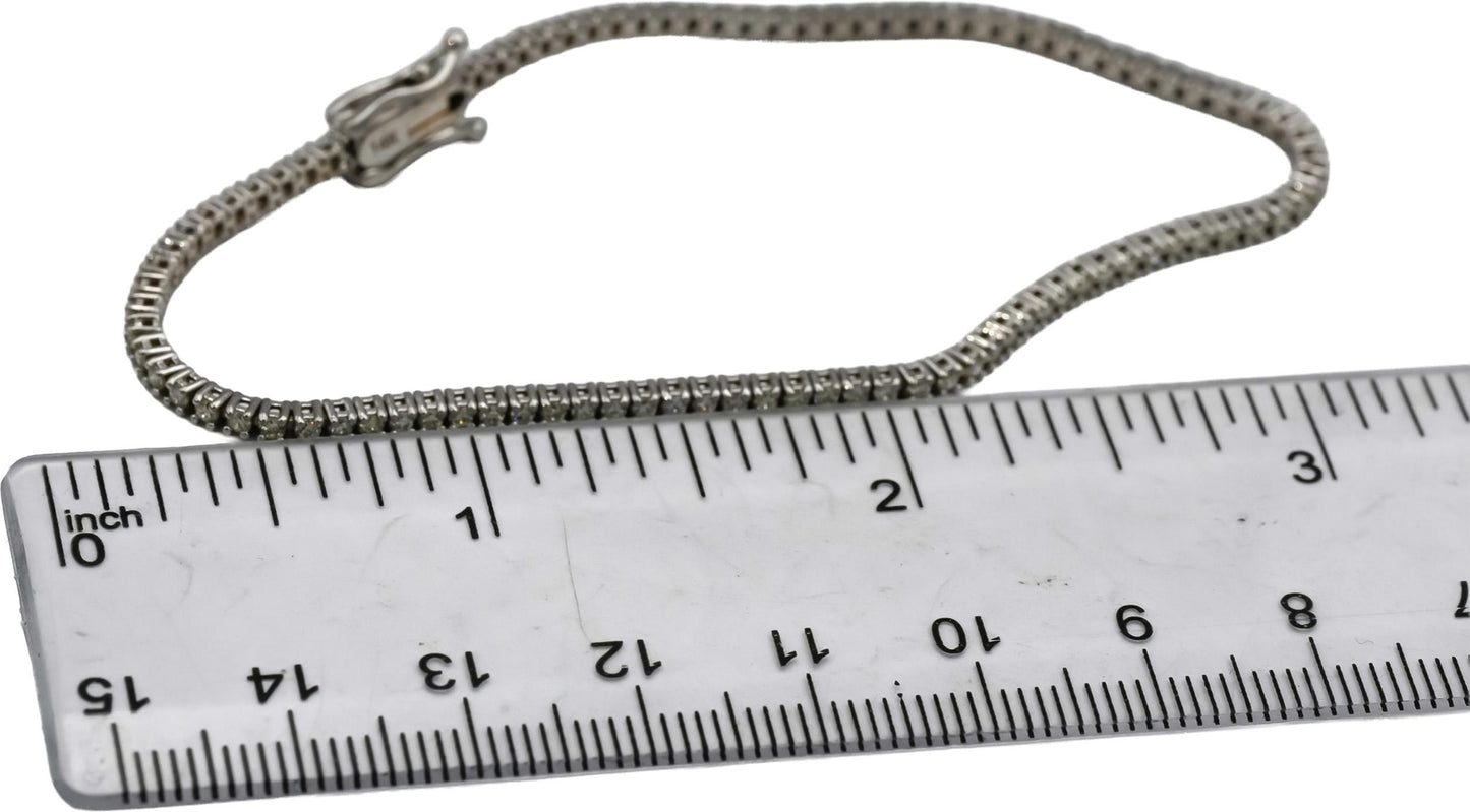 14k White Gold VS Round Diamond Tennis Bracelet 1.58CT