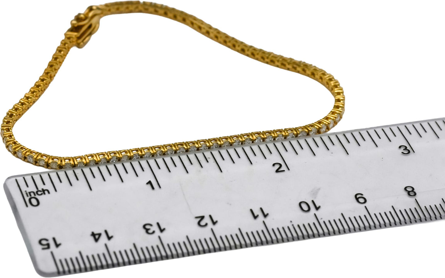 14k Yellow Gold Round Natural Diamond Tennis Bracelet 1.66CT