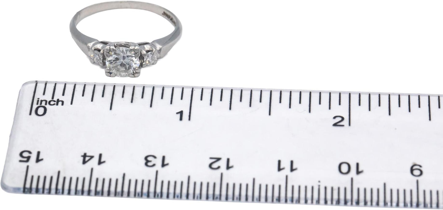Vintage Platinum 0.64CT VS Diamond 3-Stone Ring w/ 0.56CT Center EGL CERT $5250