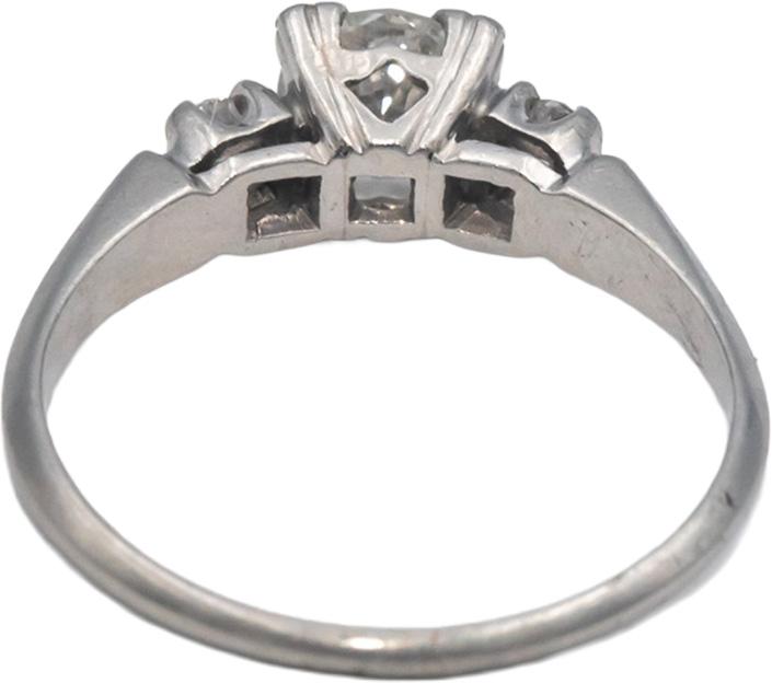 Vintage Platinum 0.64CT VS Diamond 3-Stone Ring w/ 0.56CT Center EGL CERT $5250