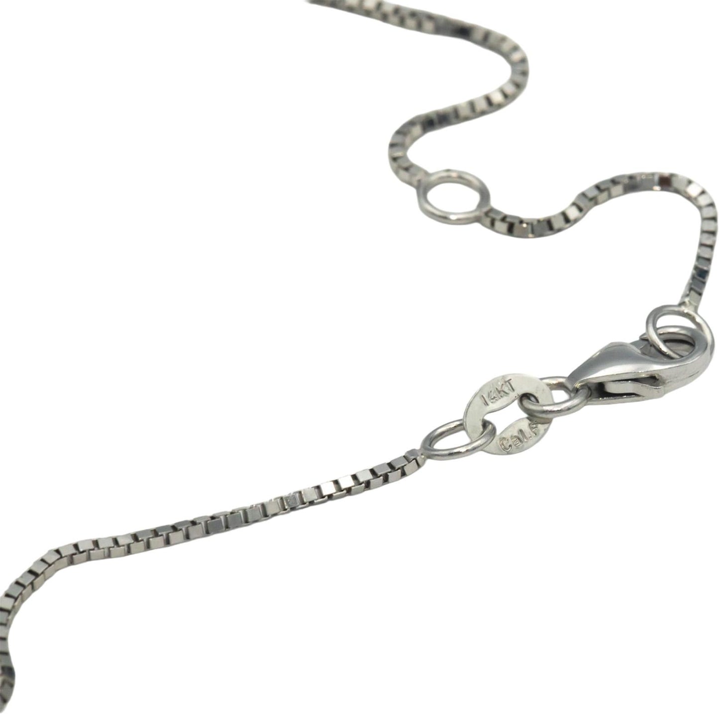 14k White Gold 0.50CT VS Round Cut Diamond Pendant Necklace w/ 0.30CT Center