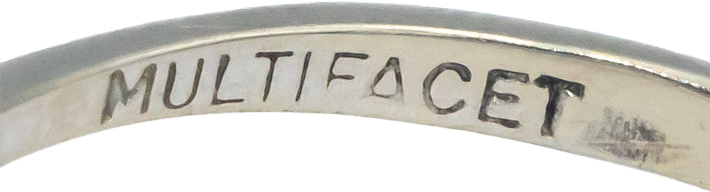 Antique Vintage 14k White Gold 1.25CT VS Diamond and Opal Ring Size 8.25