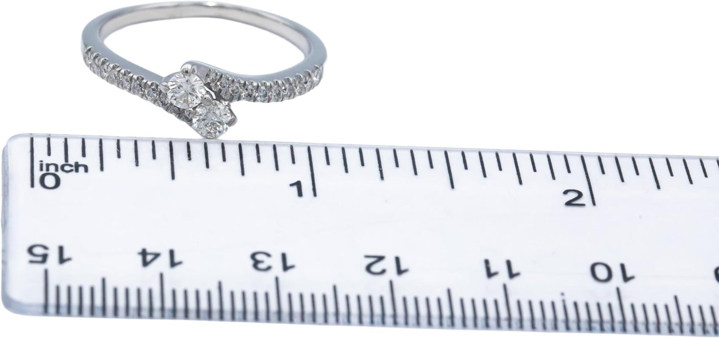 EVER US 14k White Gold Jewelry 0.50CT Round Cut Diamond Ring Size 9.75