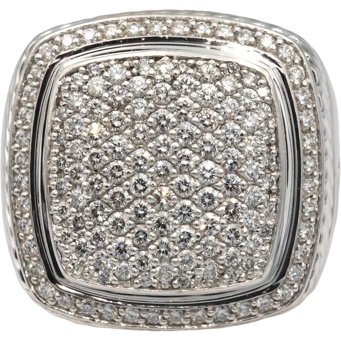 DAVID YURMAN VS Diamond 18k White Gold Albion Pave Cluster Ring 3.0CT Size 10