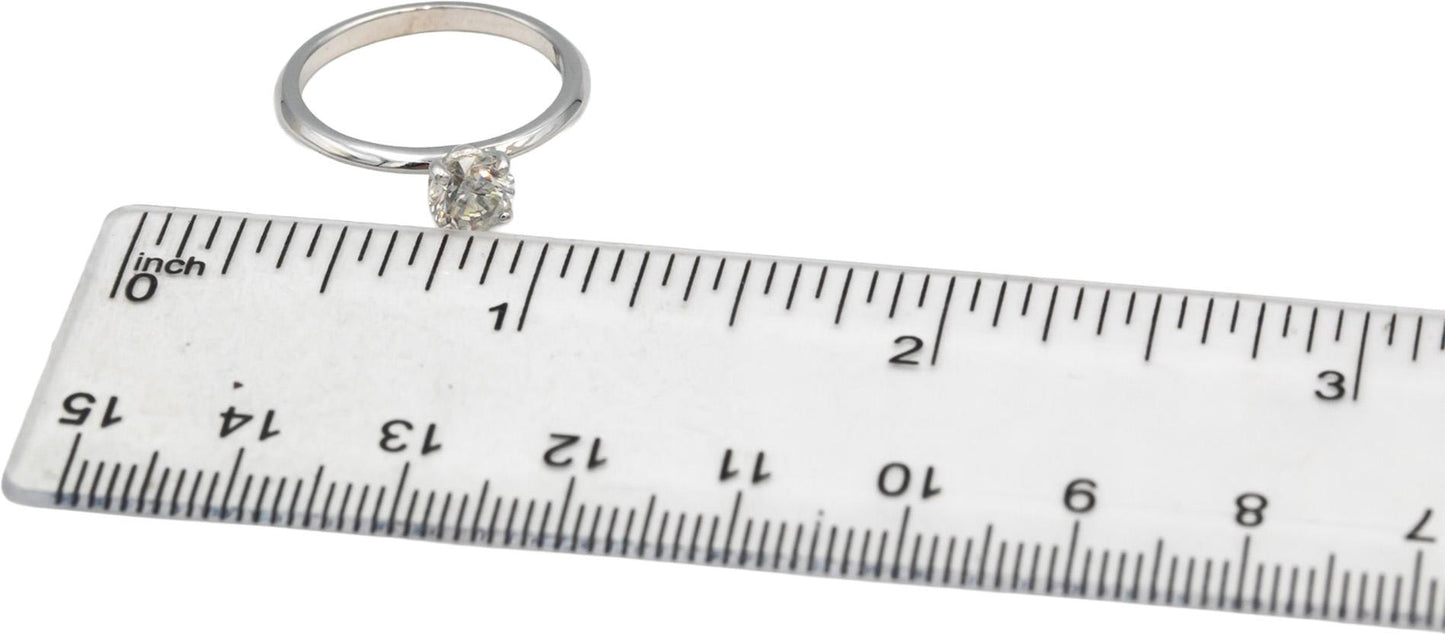 14k White Gold Round Diamond Solitaire Engagement Ring 0.74CT Size 6.5