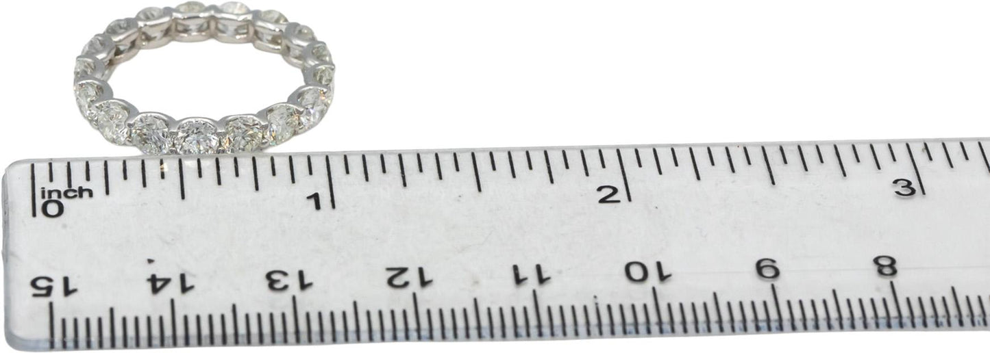 18k White Gold VS Round Diamond Shared Prong Eternity Band Ring 4.05CT Size 7.25