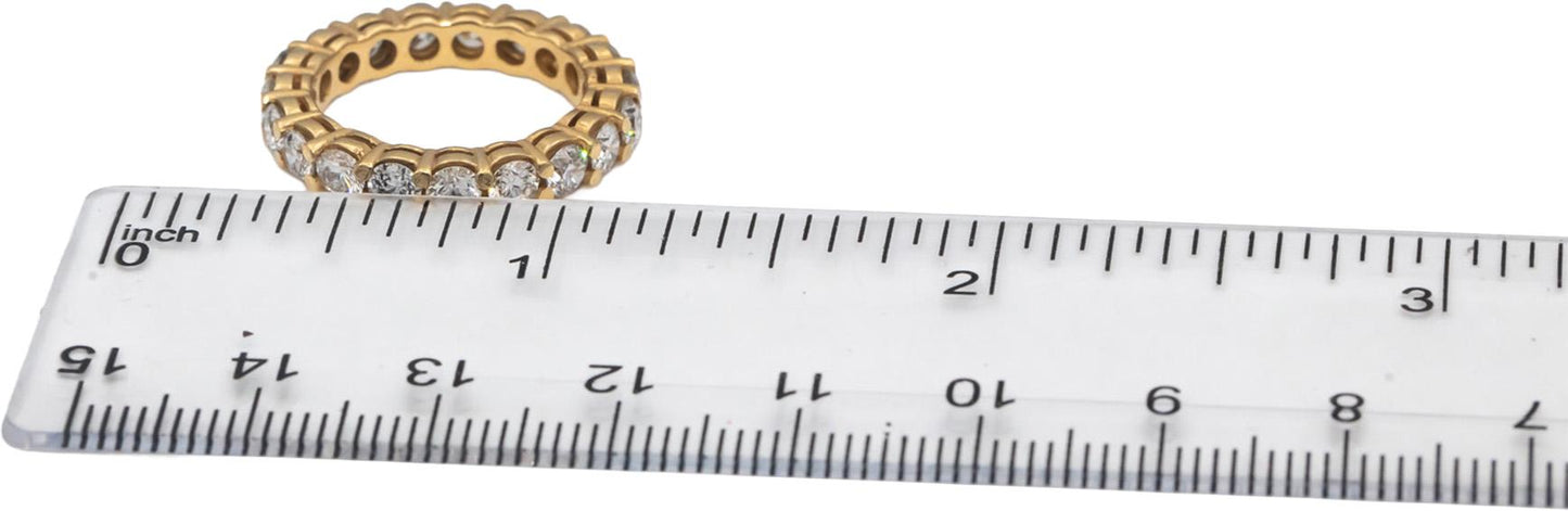 14k Yellow Gold Round Diamond Eternity Band Ring 2.60CT Size 5.25