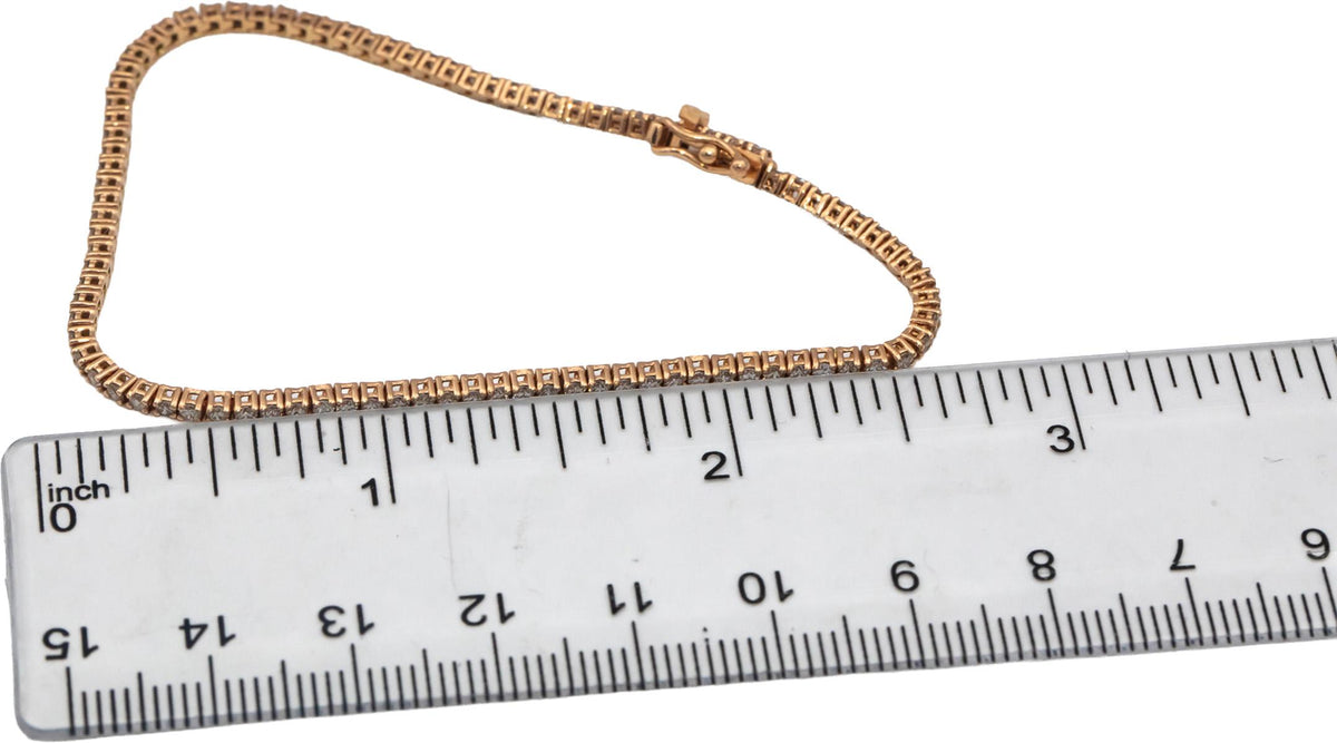 14k Rose Gold Round Diamond Tennis Bracelet 1.70CT