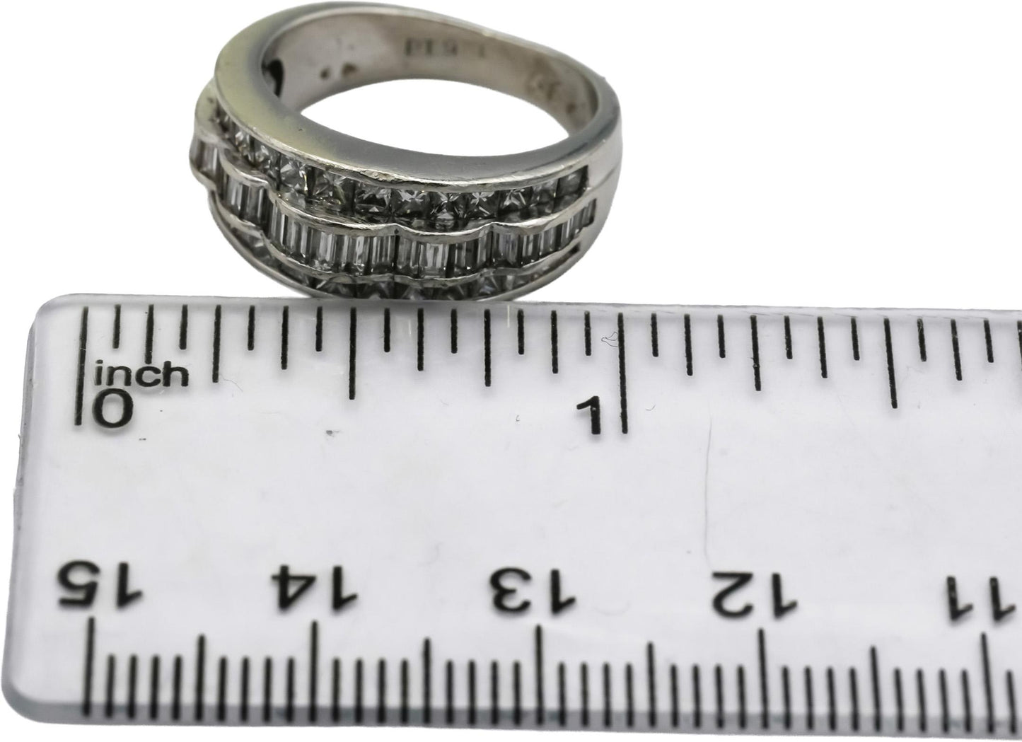 Platinum VS Princess and Baguette Diamond Ring 2.0CT Size 5.25