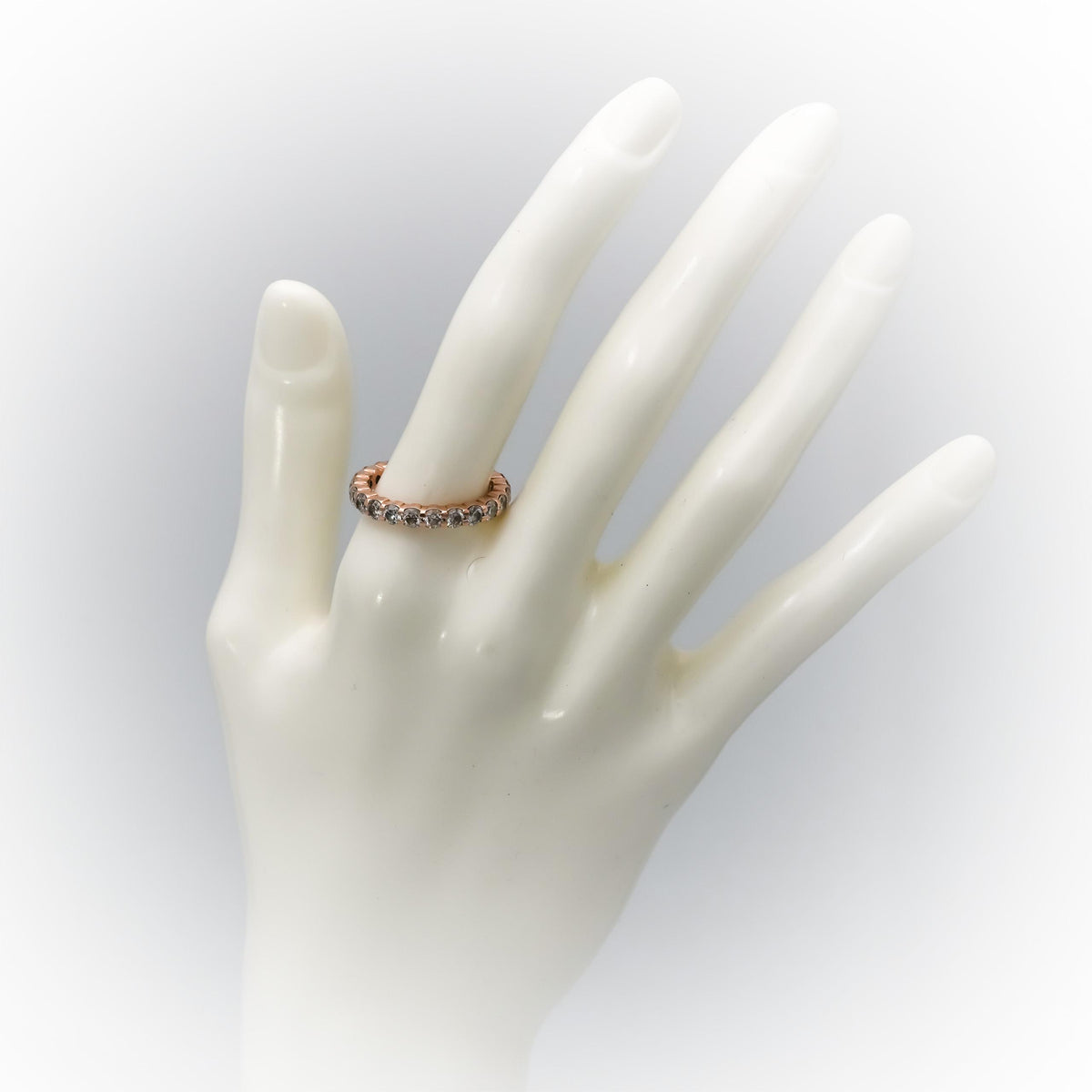 14k Rose Gold Round Natural Diamond Eternity Band Ring 2.50CT Size 8