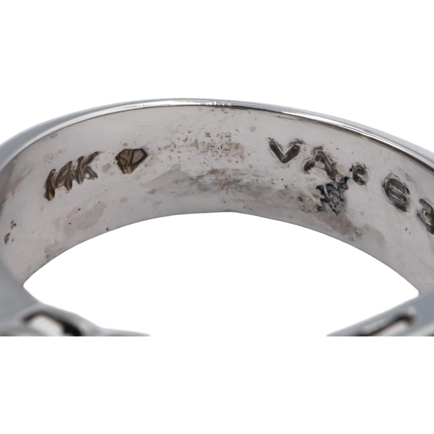 14k White Gold 0.63CT Diamond Filigree Band Ring Size 6.5