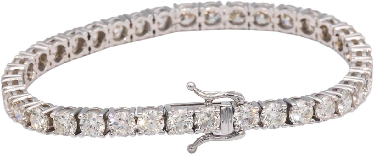 14k White Gold Round Cut Diamond Tennis Bracelet 14.01CT