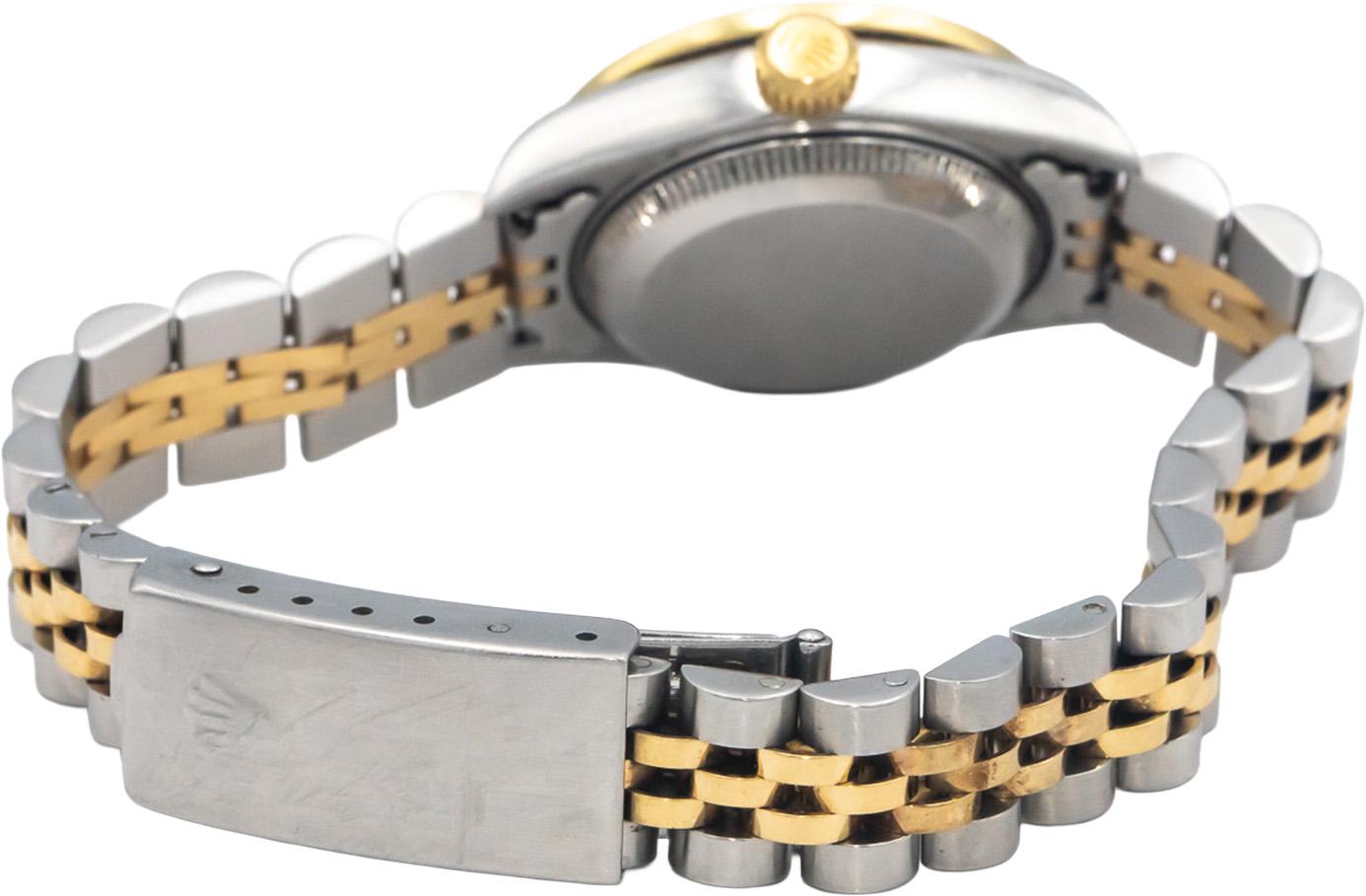 Rolex 79173 18k Gold Stainless Steel Datejust Ladies Watch .75CT Diamond Bezel