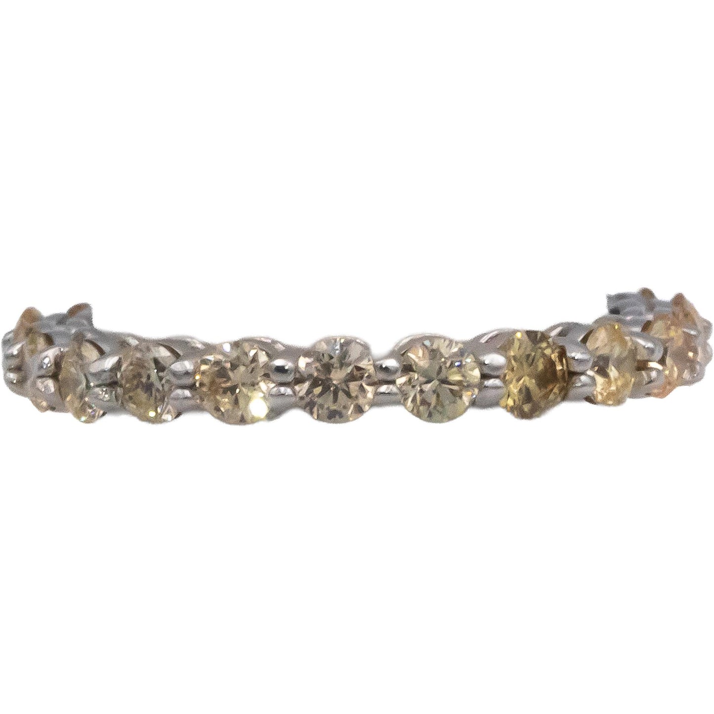 18k White Gold 1.70CT Round Cut Multi-Color Diamond Eternity Band Ring Size 7.25