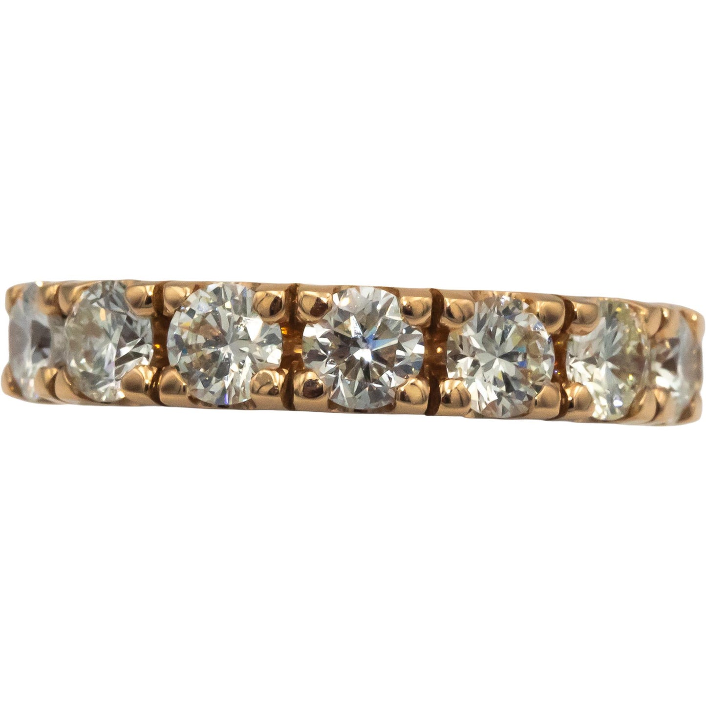 18k Rose Gold 1.98CT Round Cut Diamond Semi-Eternity Band Ring Size 6.5