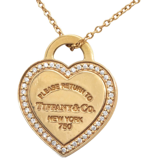TIFFANY & CO. Diamond 18k Gold "Return To Tiffany" Heart Tag Necklace .10CT