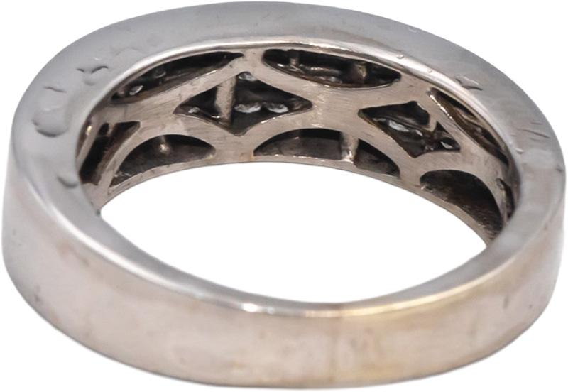 14k White Gold Princess Cut Diamond Three Row Band Ring 1.0CT Size 5.75