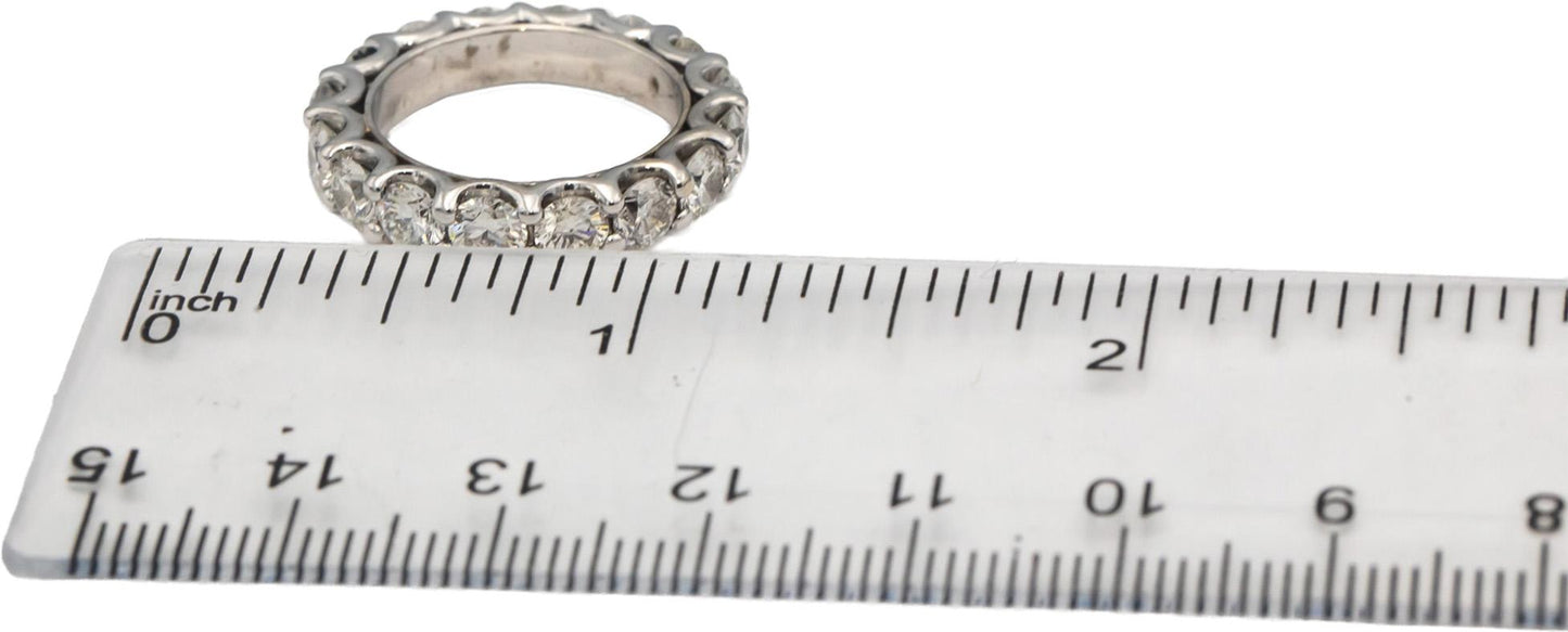 18k White Gold Round Diamond Eternity Band Ring 4.0CTW Size 5.25