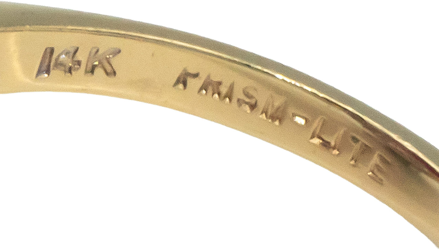 Vintage Antique 14k White Yellow Gold 0.20CT Diamond & Synthetic Red Stone Ring