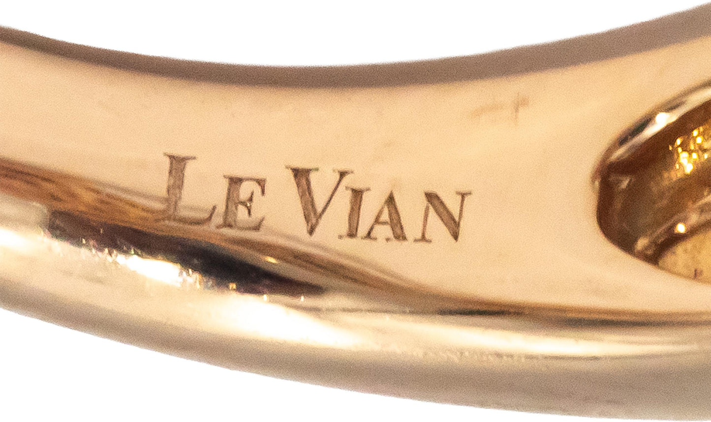 LE VIAN 14k Rose Gold 2.50CT Diamond & Rhodolite Garnet Ring Size 7