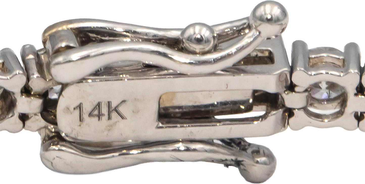14k White Gold Jewelry 4.70CT Round Cut Prong Set Diamond Tennis Bracelet