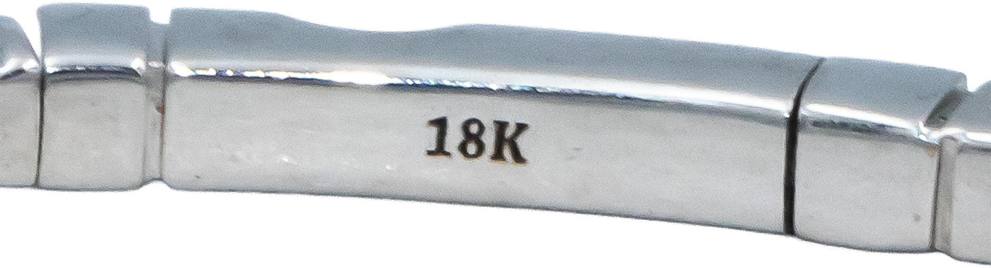 18k White Gold Jewelry VS Round Diamond Flexible Bangle Bracelet 2.33CT