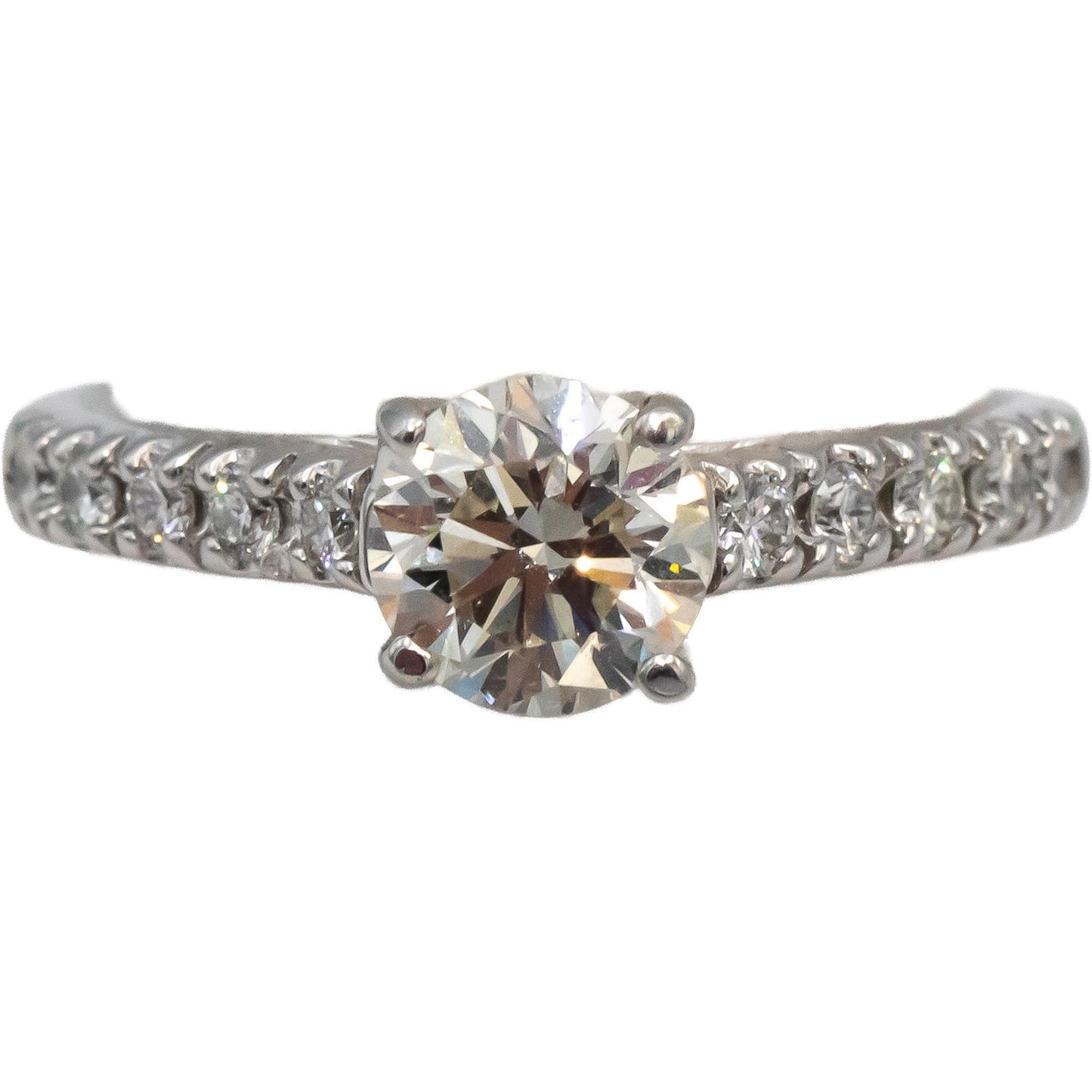 14k White Gold VS Round Diamond Engagement Ring 1.37CT w/ 1.07CT Center Sz 7