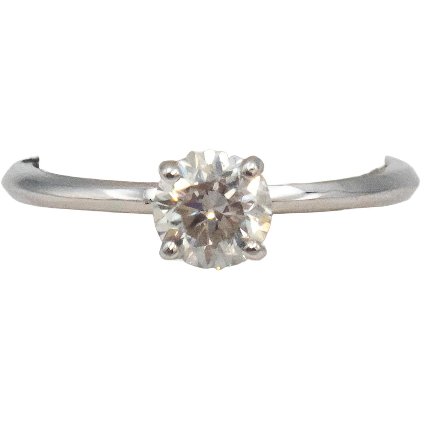 14k White Gold Round Diamond Solitaire Engagement Ring 0.74CT Size 6.5