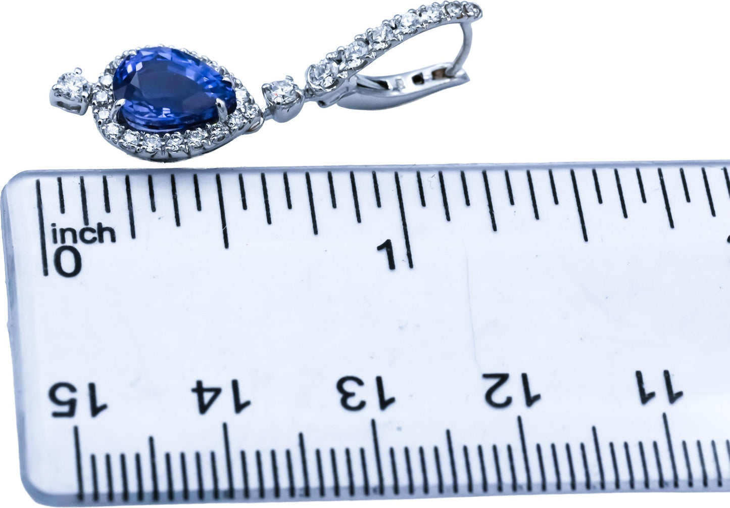 18k White Gold VS Diamond and Tanzanite Drop Dangle Earrings 3.50CTW