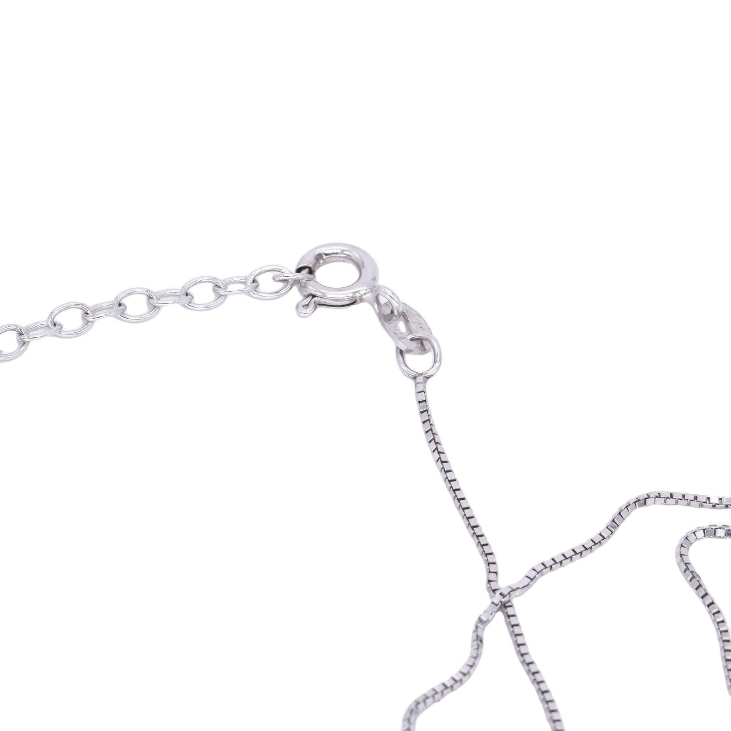 Sterling Silver White Cubic Zirconia Dangle Elephant Pendant Necklace
